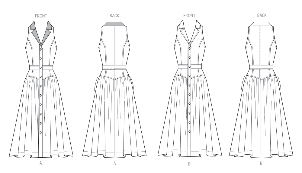 Butterick Schnittmuster B7037 Damen Kleid