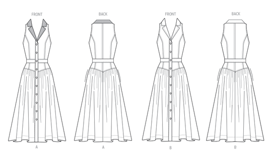 Butterick Schnittmuster B7037 Damen Kleid