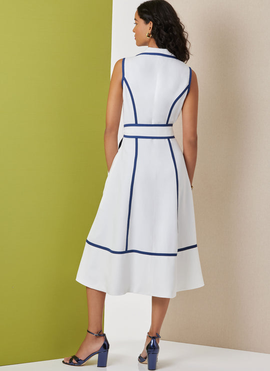 Butterick Schnittmuster B7038 Kleid und Bindegürtel für Damen