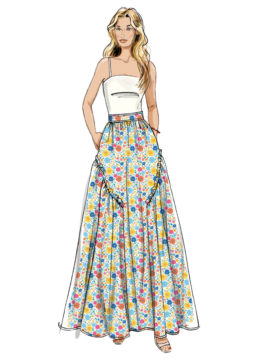 Butterick Schnittmuster B7044 Damen Rock in zwei Längen
