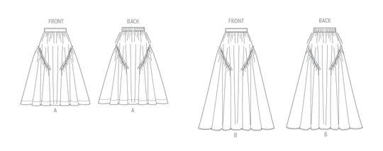 Butterick Schnittmuster B7044 Damen Rock in zwei Längen