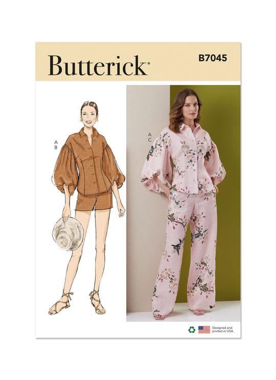Butterick Schnittmuster B7045 Damen Top, Shorts und Hose