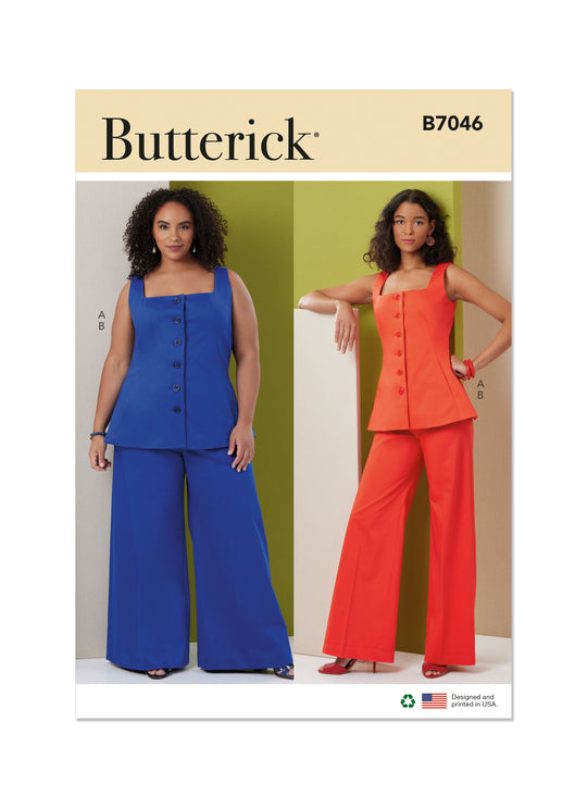 Butterick Schnittmuster B7046 Damen Top and Pants