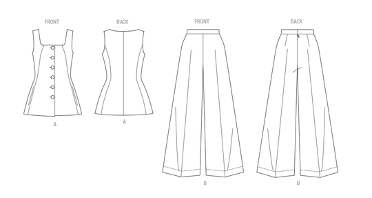 Butterick Schnittmuster B7046 Damen Top and Pants