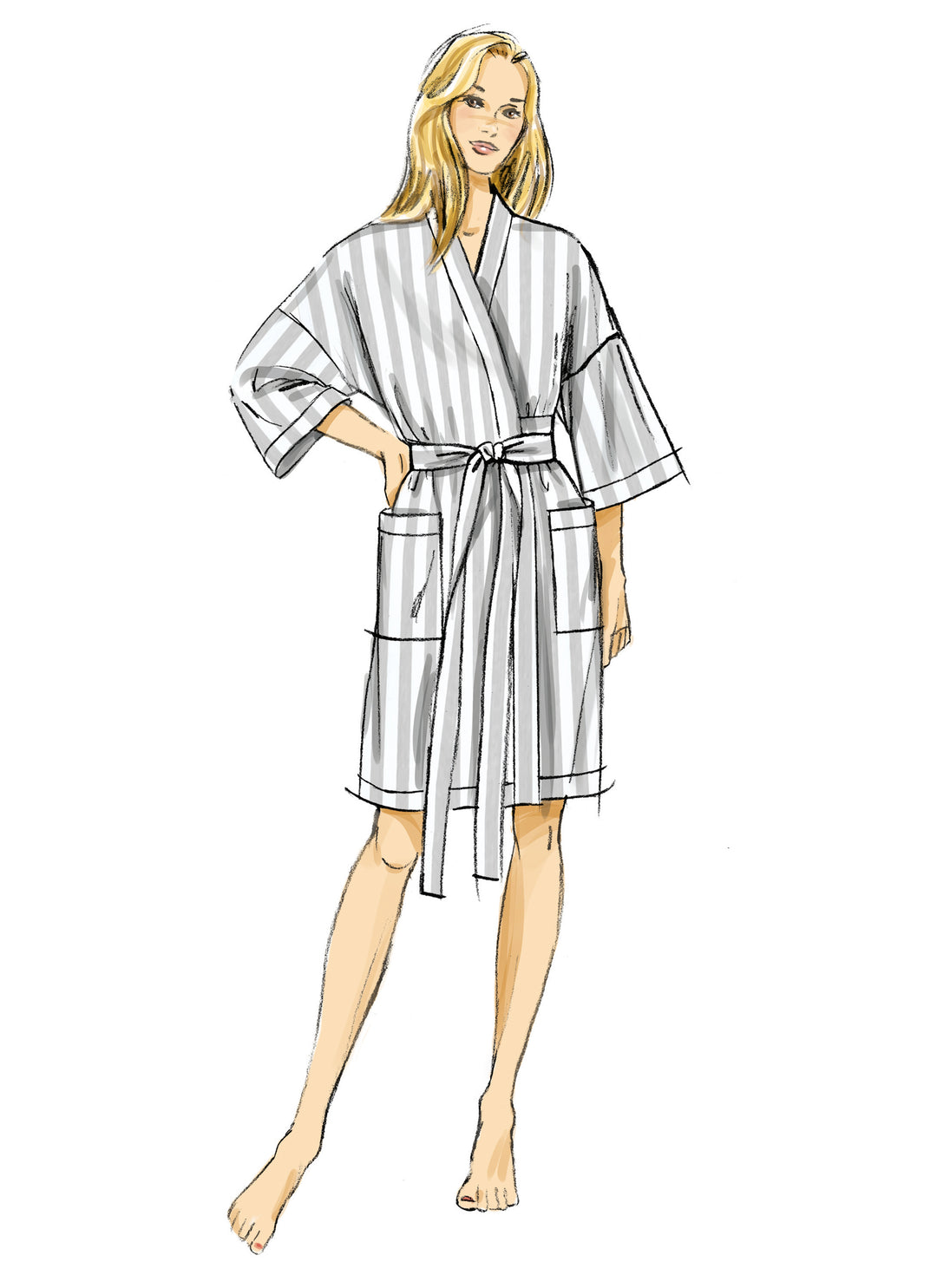 Butterick Schnittmuster B7047 Bademantel für Damen in zwei Längen und Hose