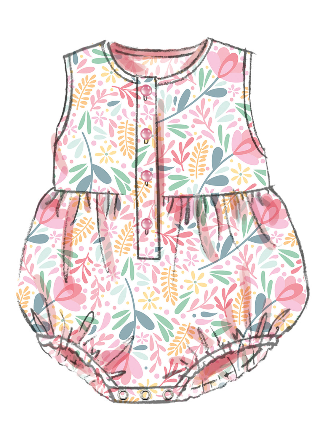 Butterick Schnittmuster B7048 Babystrampler