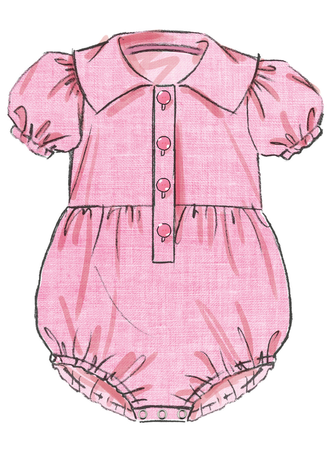 Butterick Schnittmuster B7048 Babystrampler