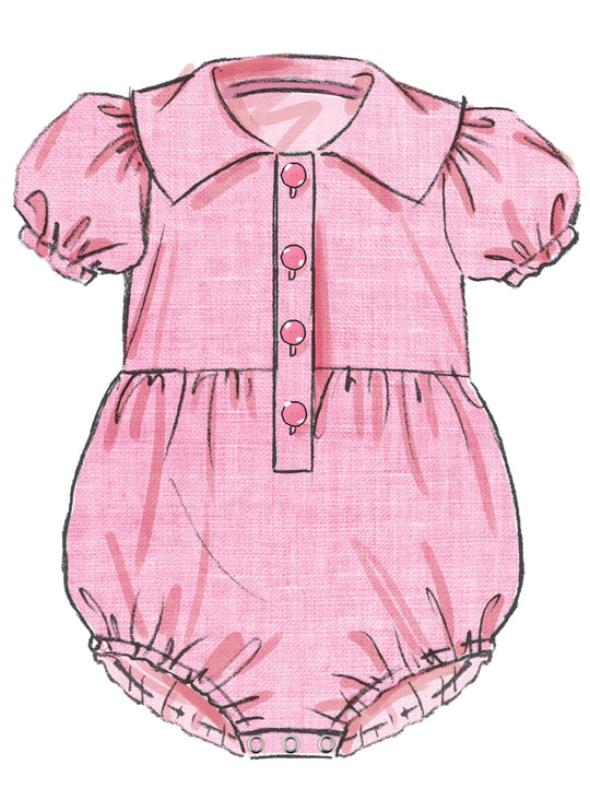 Butterick Schnittmuster B7048 Babystrampler