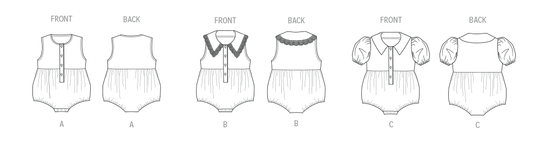 Butterick Schnittmuster B7048 Babystrampler