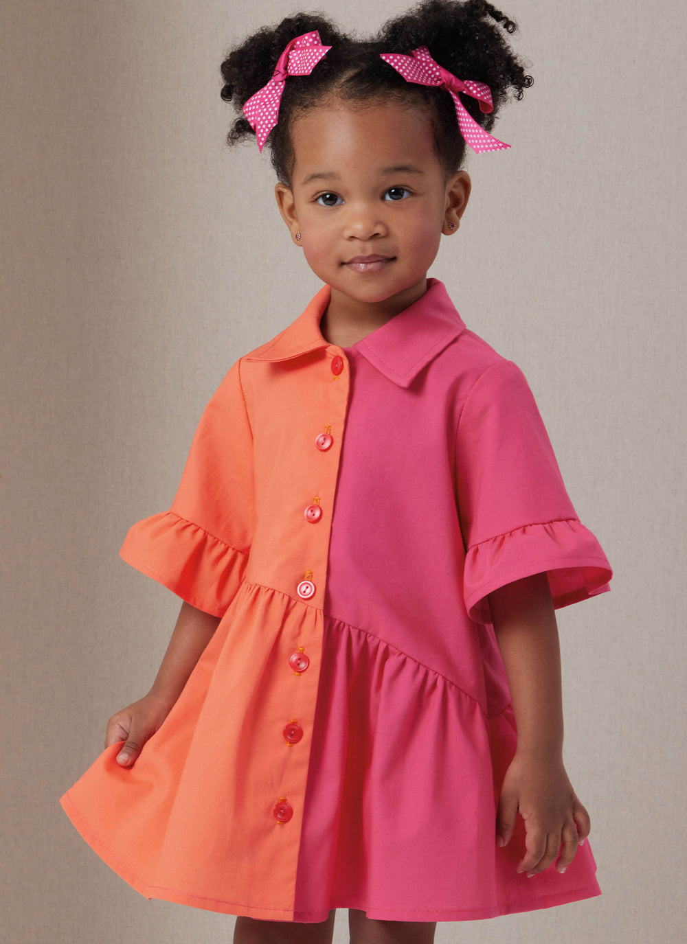 Butterick Schnittmuster B7049 Kleid für Kleinkinder mit verscheidenen Armlängen