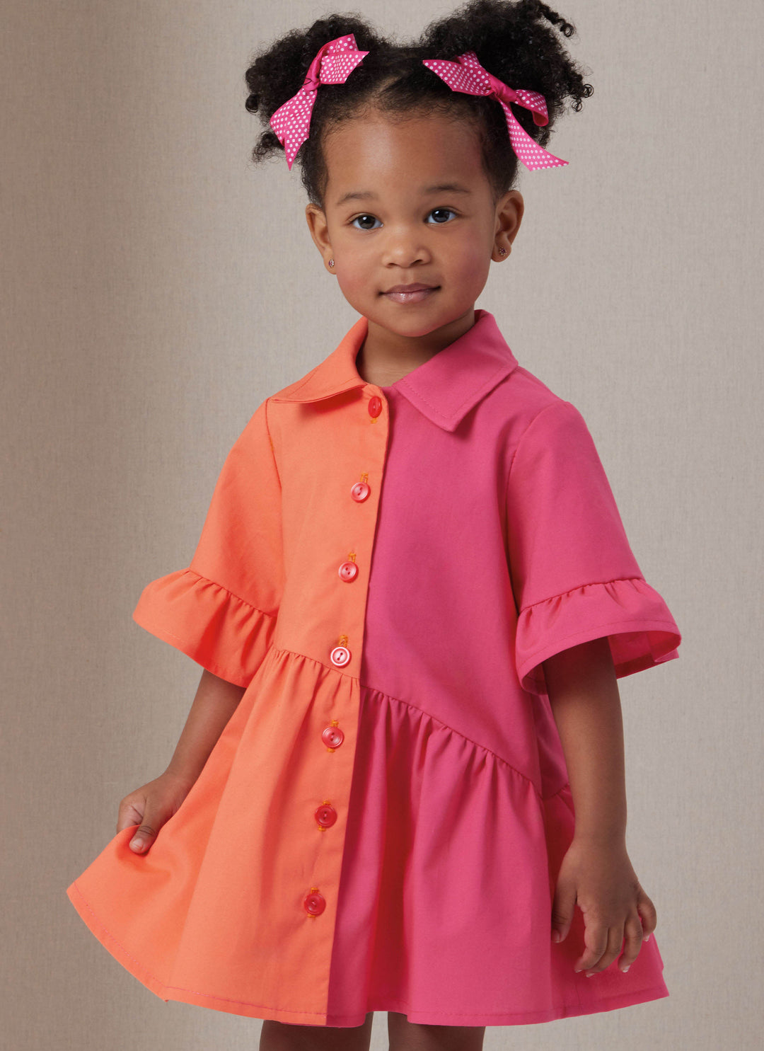 Butterick Schnittmuster B7049 Kleid für Kleinkinder mit verscheidenen Armlängen