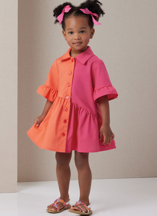 Butterick Schnittmuster B7049 Kleid für Kleinkinder mit verscheidenen Armlängen