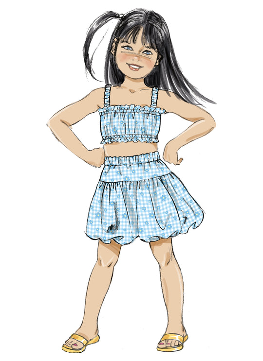 Butterick Schnittmuster B7050 Kinder Top und Rock