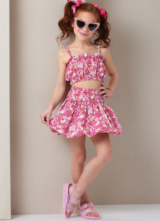 Butterick Schnittmuster B7050 Kinder Top und Rock