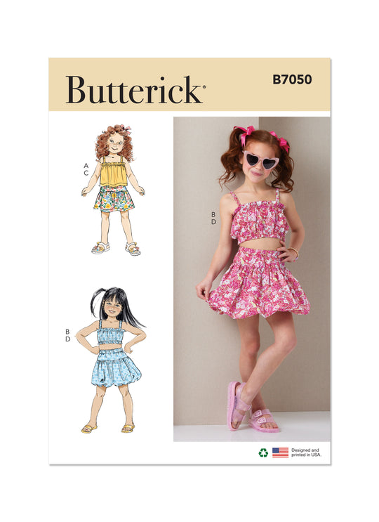 Butterick Schnittmuster B7050 Kinder Top und Rock