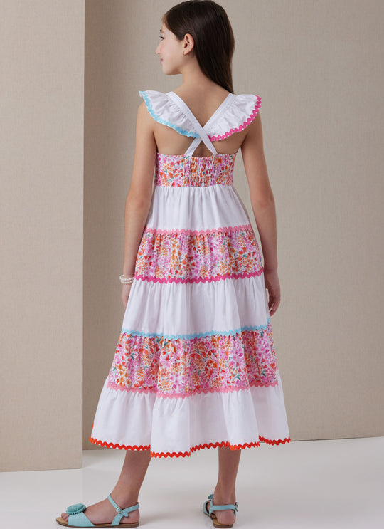 Butterick Schnittmuster B7051 Mädchenkleid in zwei Längen und Hut in drei Größen