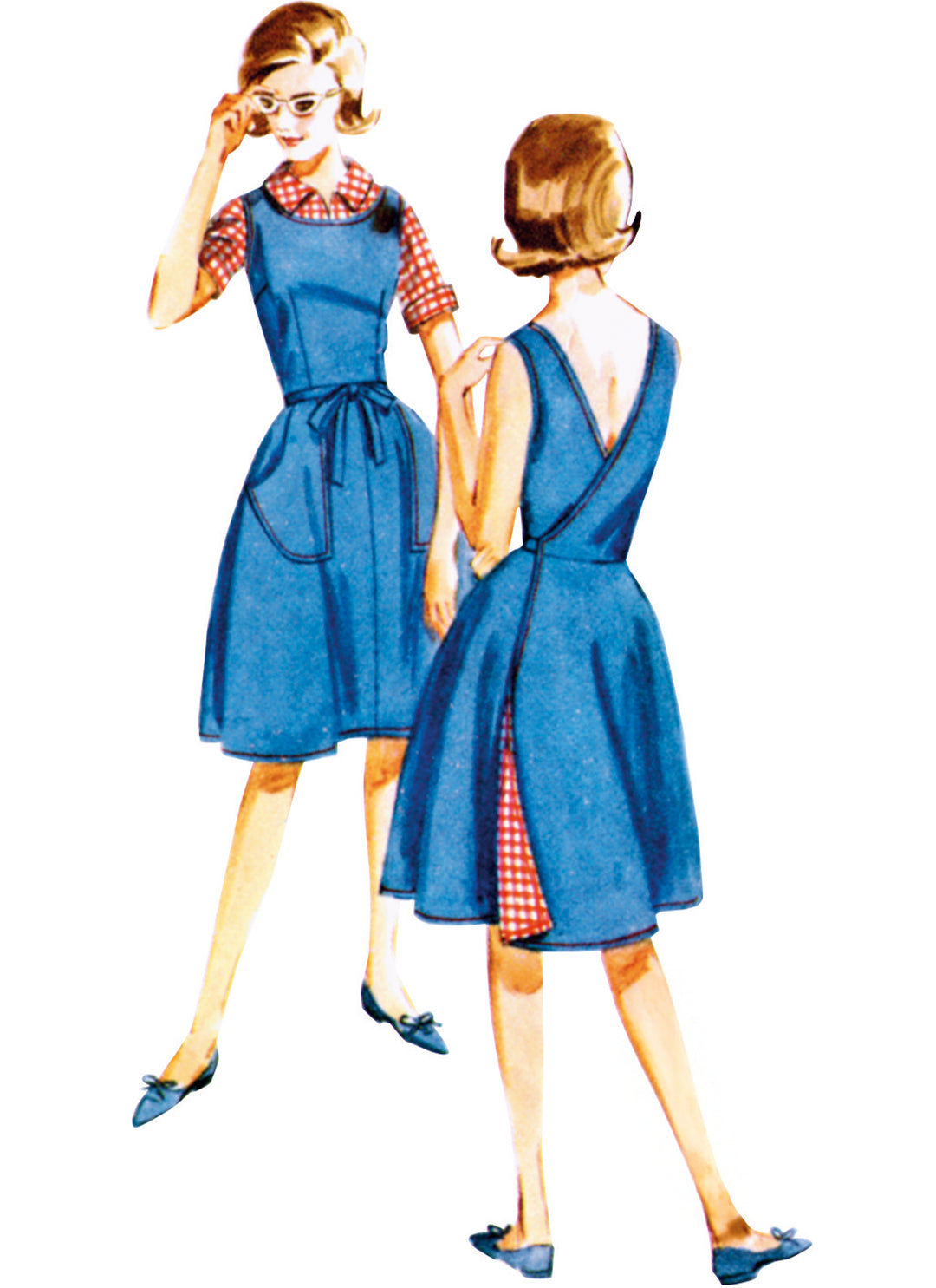 Butterick Schnittmuster B7053 Vintage Pullover, Rock, Shorts und Bluse für Damen