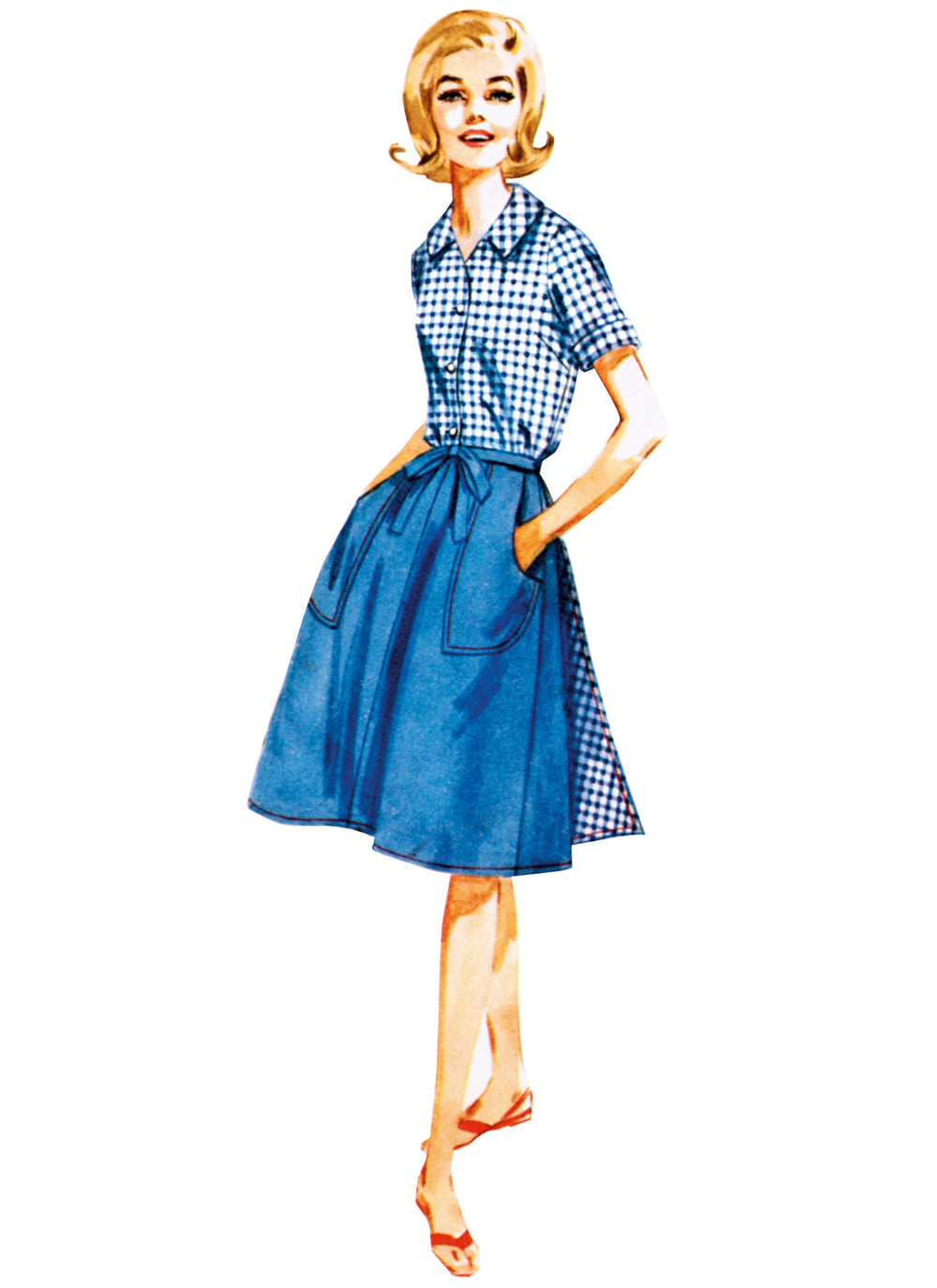Butterick Schnittmuster B7053 Vintage Pullover, Rock, Shorts und Bluse für Damen