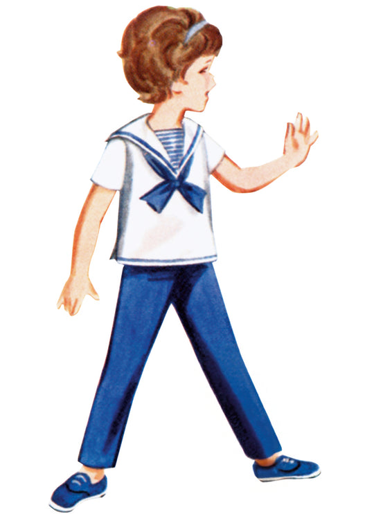 Butterick Schnittmuster B7054 Vintage Kinderrock, Überziehbluse, Hose, Shorts und Mieder