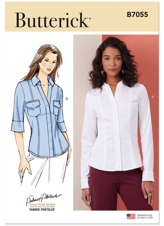 Butterick Schnittmuster B7055 – Damenbluse mit Prinzessnähten von Palmer/Pletsch