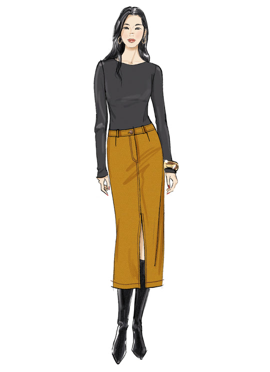 Butterick  Schnittmuster B7057 Bleistiftrock für Damen in zwei Längen