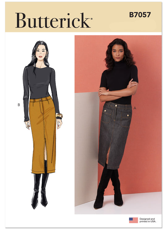 Butterick  Schnittmuster B7057 Bleistiftrock für Damen in zwei Längen
