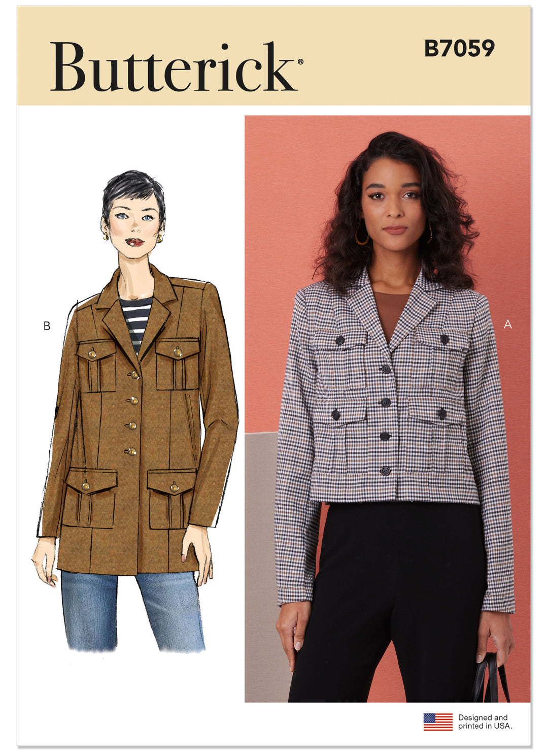 Butterick  Schnittmuster B7059 Jacke für Damen in zwei Längen