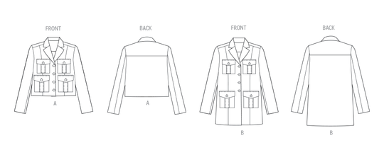 Butterick  Schnittmuster B7059 Jacke für Damen in zwei Längen