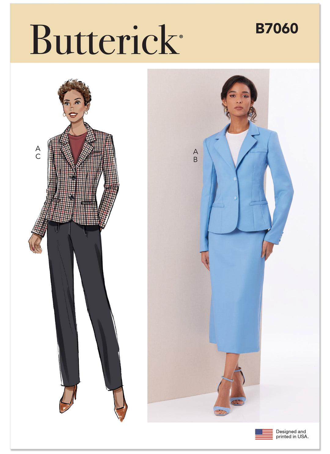 Butterick  Schnittmuster B7060 Jacke, Rock und Hose für Damen
