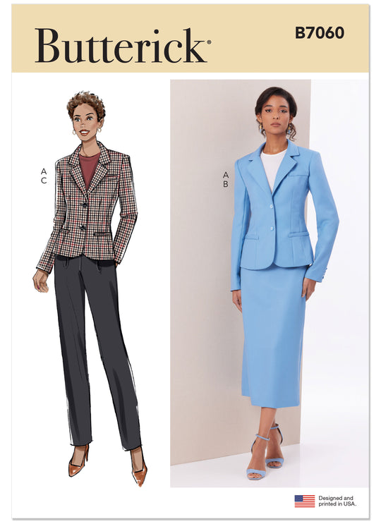 Butterick  Schnittmuster B7060 Jacke, Rock und Hose für Damen
