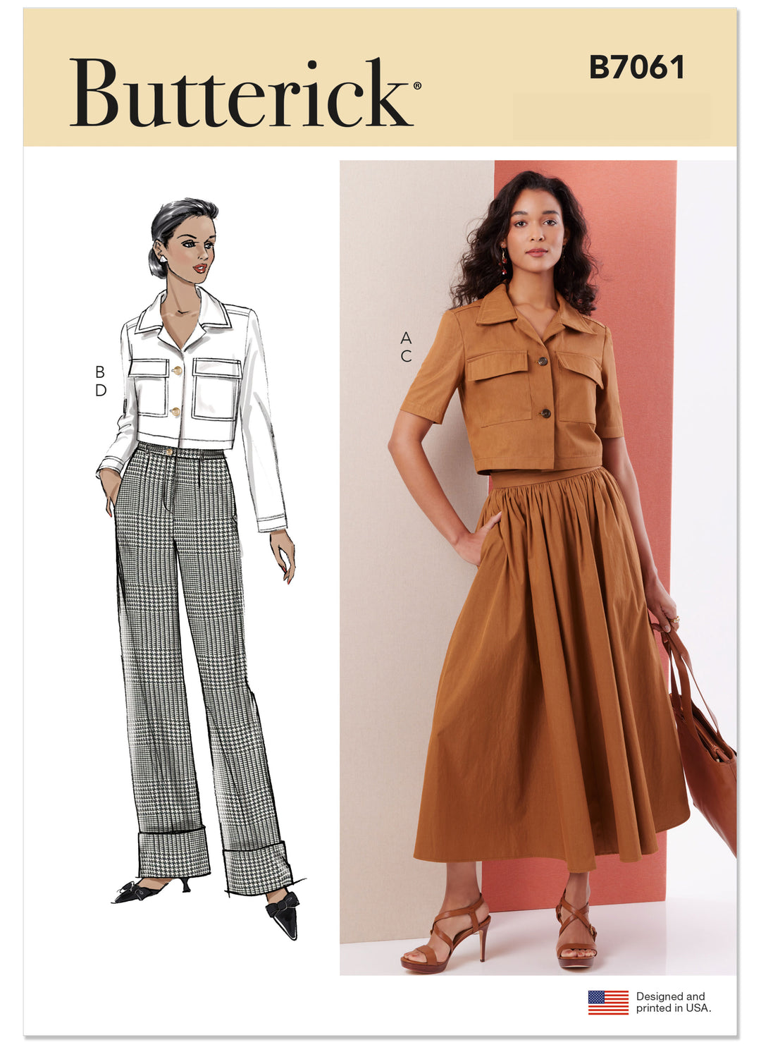 Butterick Schnittmuster B7061 – Damen Jacke, Rock & Hose
