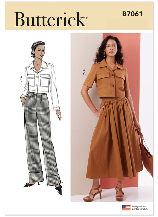 Butterick Schnittmuster B7061 – Damen Jacke, Rock & Hose