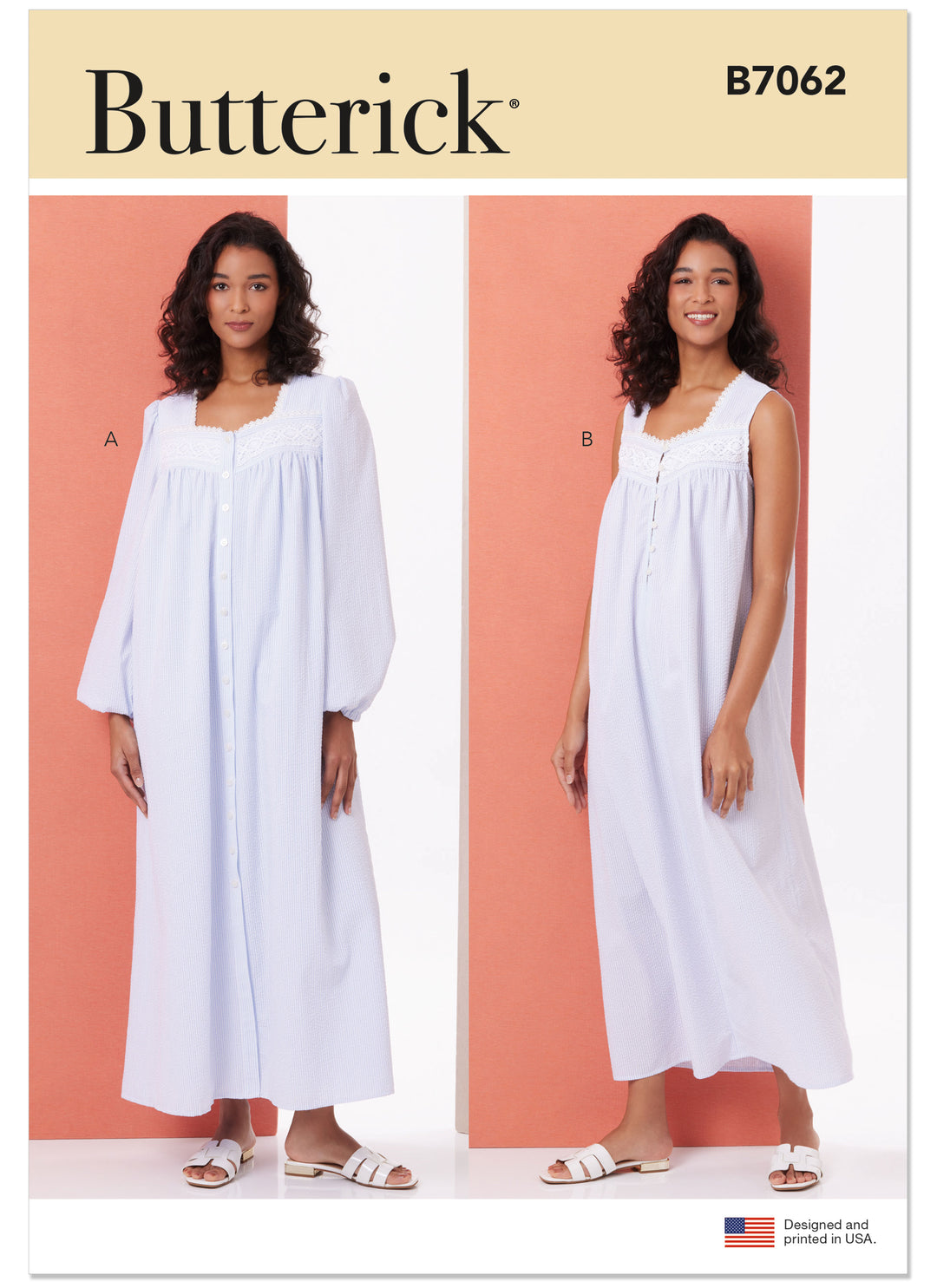 Butterick  Schnittmuster B7062 Damen-Morgenmantel und Nachthemd