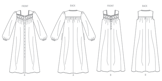 Butterick  Schnittmuster B7062 Damen-Morgenmantel und Nachthemd