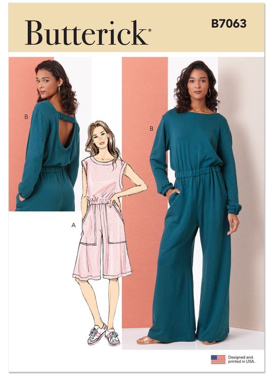 Butterick  Schnittmuster B7063 Damen-Strickoverall mit verschiedenen Längen- und Ärmelvarianten
