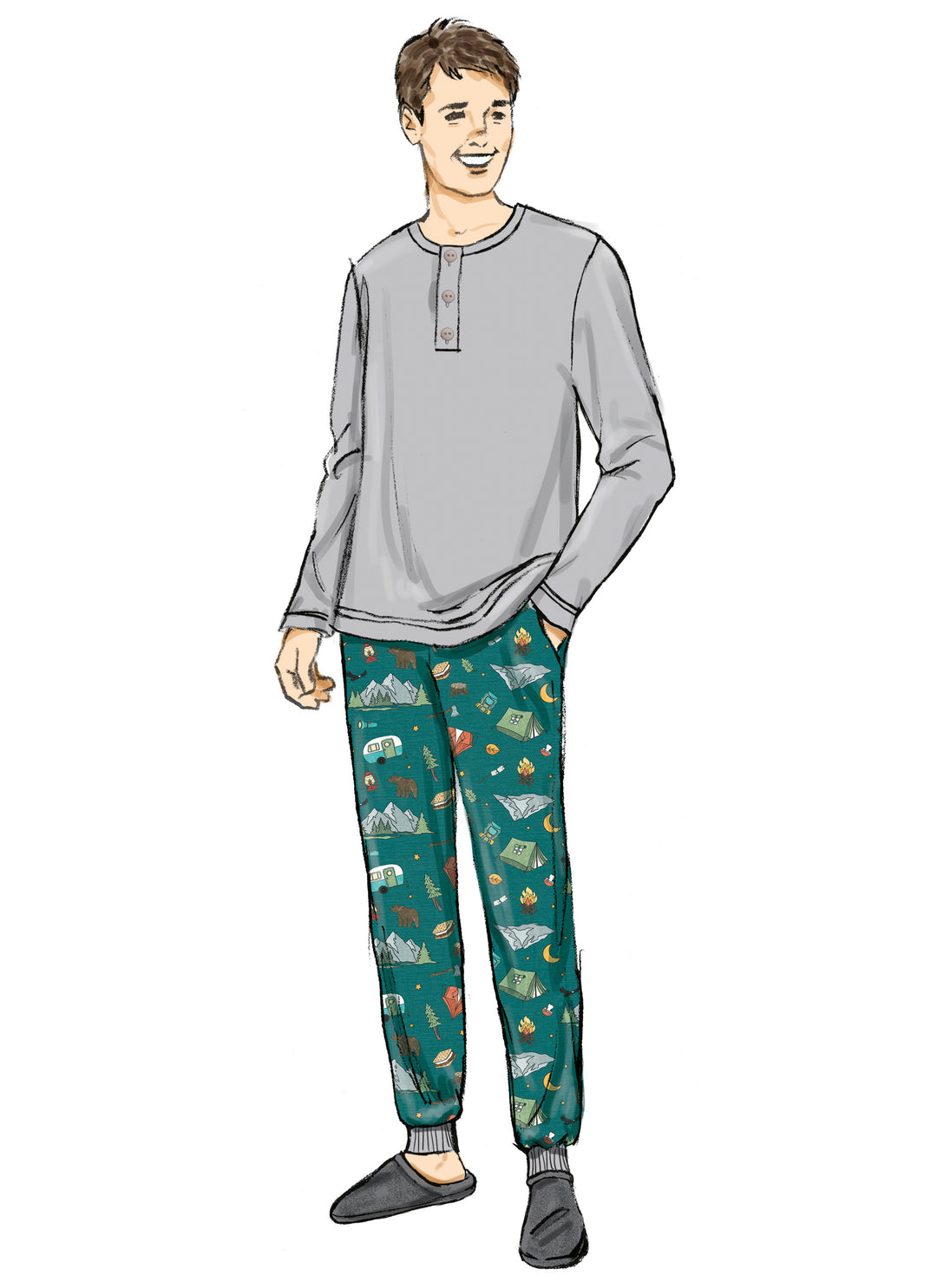 Butterick Schnittmuster B7065 – Familien-Pyjama mit Oberteil & Jogginghose