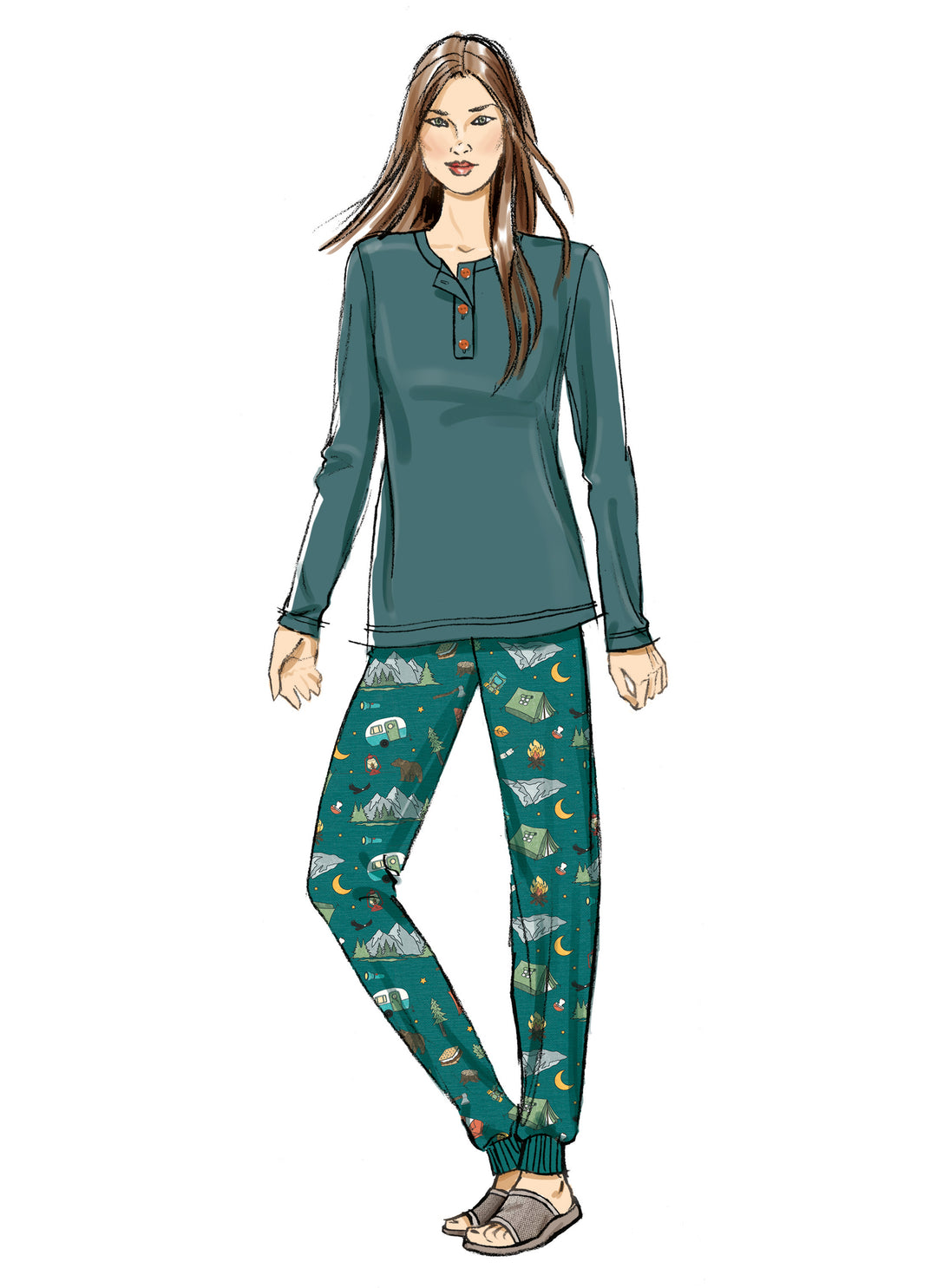 Butterick Schnittmuster B7065 – Familien-Pyjama mit Oberteil & Jogginghose