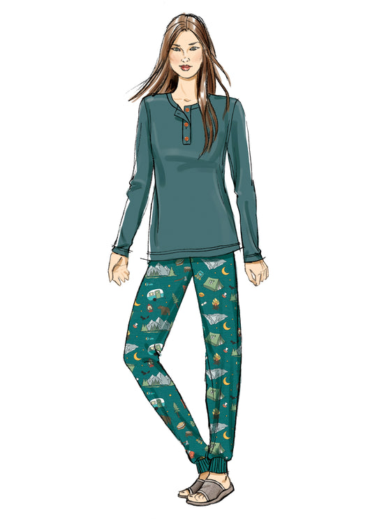 Butterick Schnittmuster B7065 – Familien-Pyjama mit Oberteil & Jogginghose