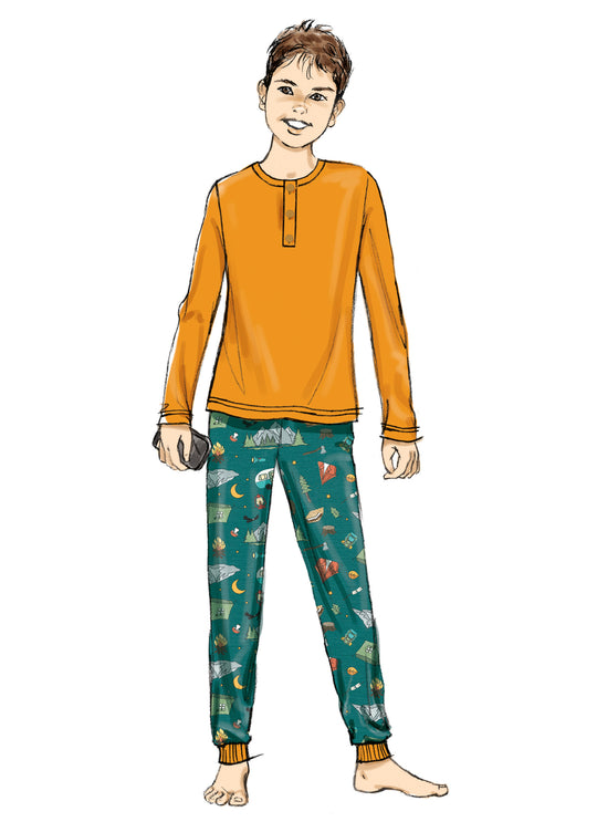 Butterick Schnittmuster B7065 – Familien-Pyjama mit Oberteil & Jogginghose