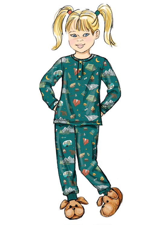 Butterick Schnittmuster B7065 – Familien-Pyjama mit Oberteil & Jogginghose