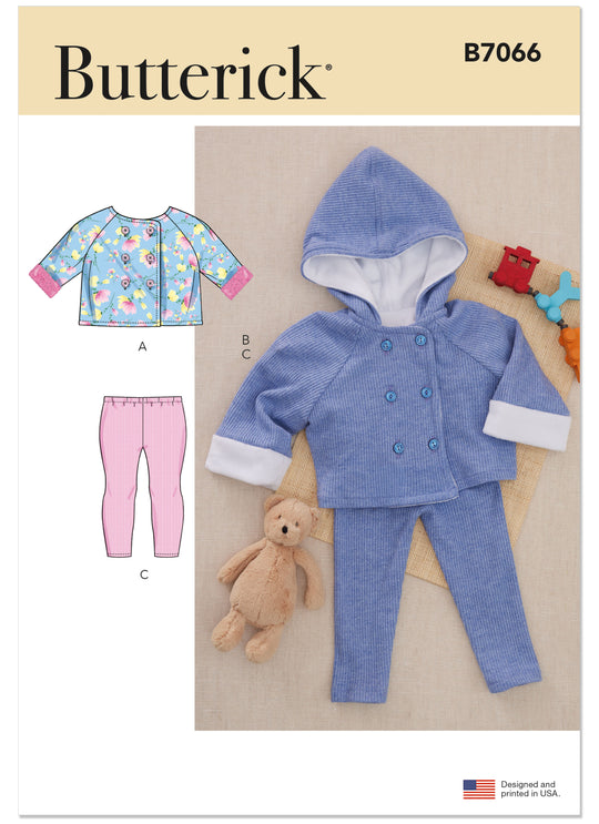 Butterick Schnittmuster B7066 – Babyjacke mit Kapuze & Leggings