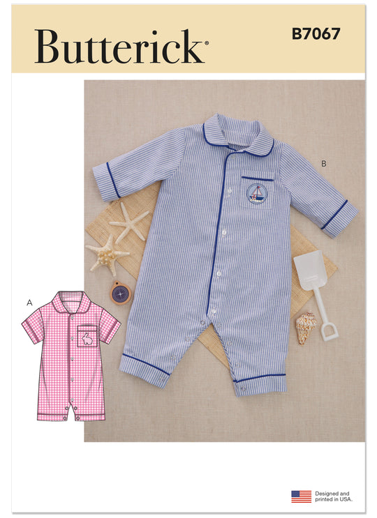 Butterick Schnittmuster B7067 – Baby-Jumpsuit in zwei Längen