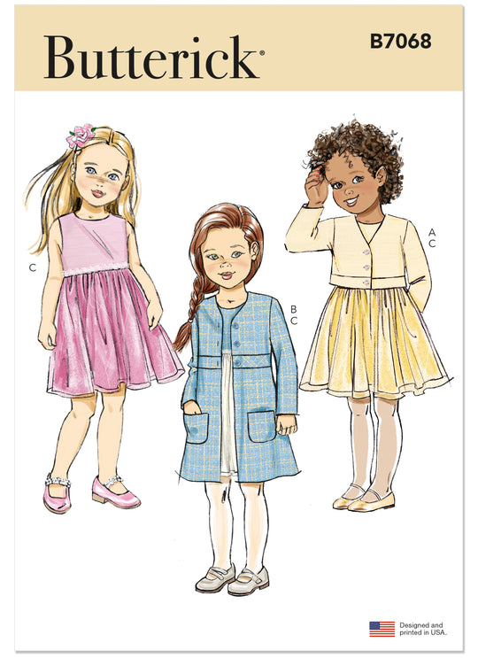 Butterick Schnittmuster B7068 – Kinder Jacke, Mantel & Kleid