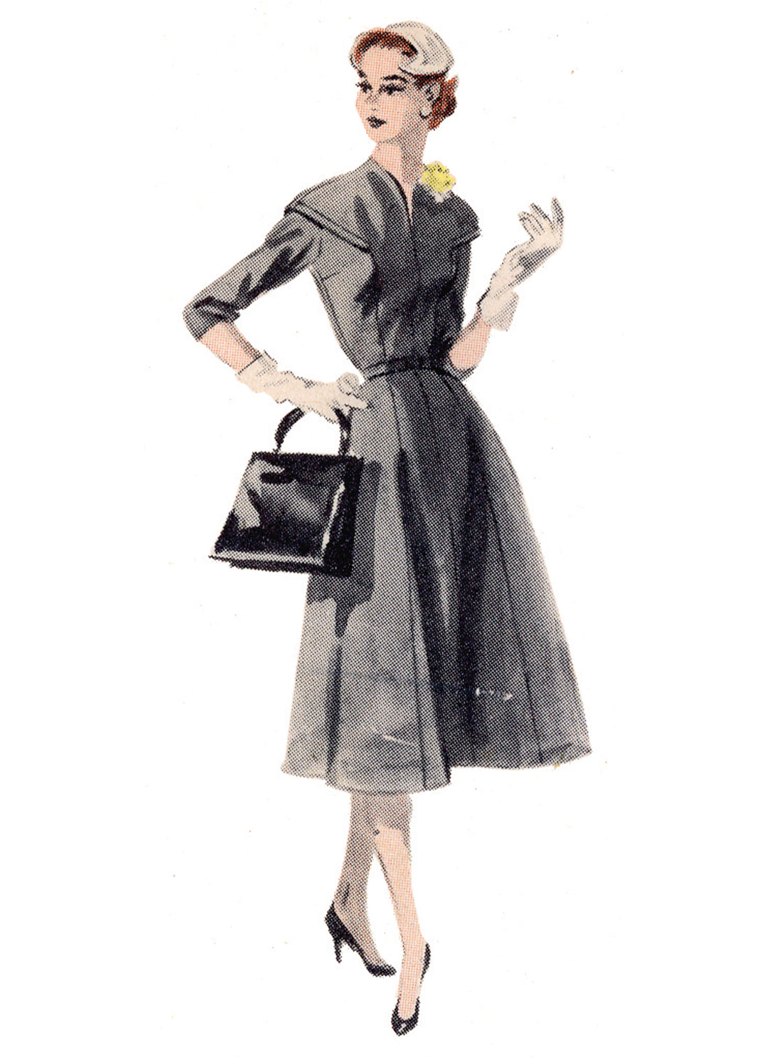 Butterick B7070 – Vintage Damenkleid der 1950er Jahre