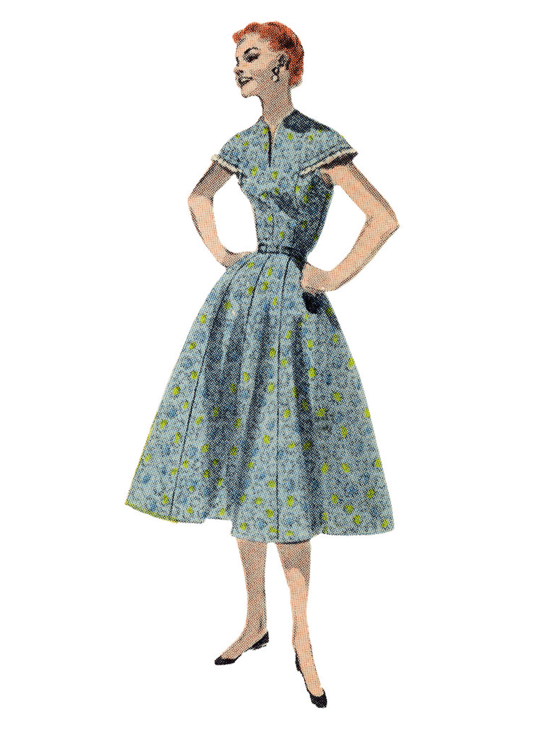 Butterick B7070 – Vintage Damenkleid der 1950er Jahre