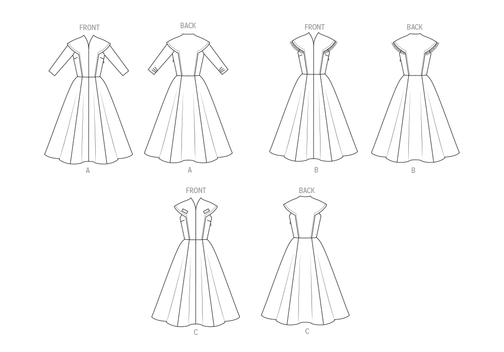 Butterick B7070 – Vintage Damenkleid der 1950er Jahre