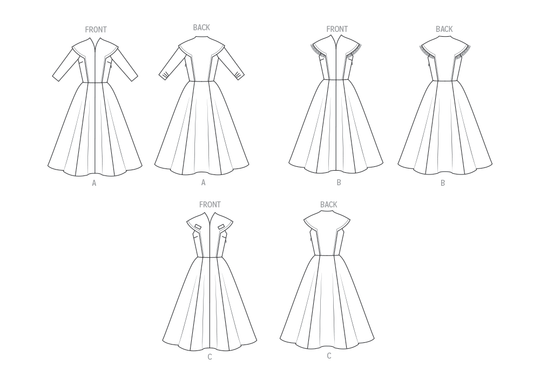 Butterick B7070 – Vintage Damenkleid der 1950er Jahre