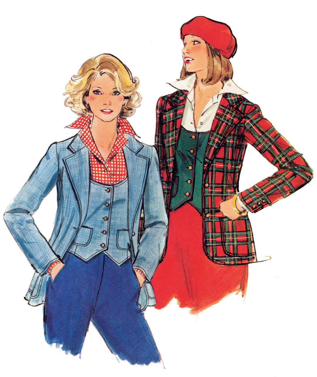 Butterick B7072 – Vintage Damenweste & Jacke der 1970er Jahre
