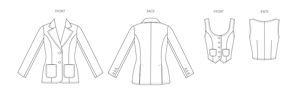 Butterick B7072 – Vintage Damenweste & Jacke der 1970er Jahre