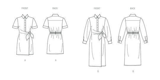 Butterick B7075 – Damen-Wickelkleid in zwei Längen